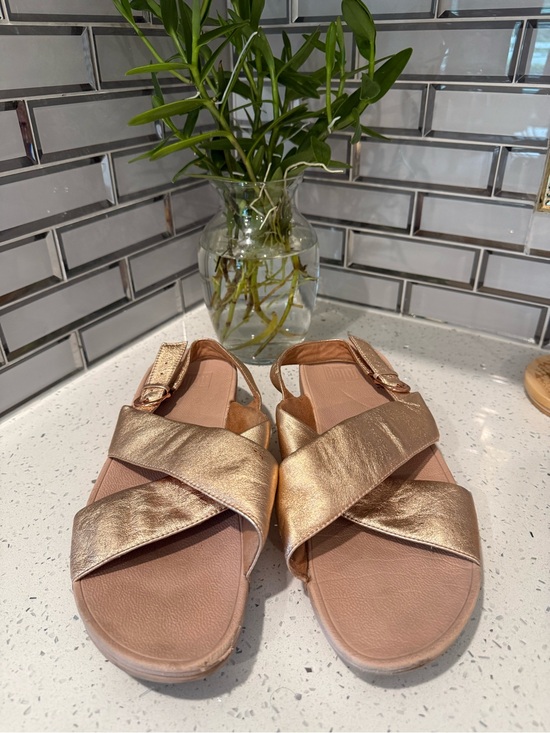 Fitflop Shoes - Fitflop Metallic Rose Gold Crisscross Slingback Sandals